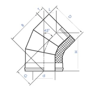 Craft Сэндвич-колено 45 чертеж СЭНДВИЧ-КОЛЕНО 450 HT-310 «CRAFT»