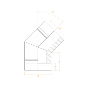 Отвод 45° Нерж AISI430 0.5 мм Отвод 45° Нерж AISI430 0.5 мм