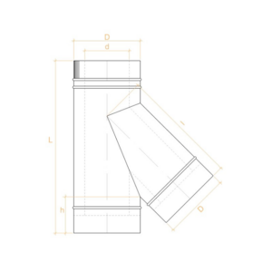 Тройник подключения 45° Нерж AISI430 0.5 мм Тройник подключения 45° Нерж AISI430 0.5 мм