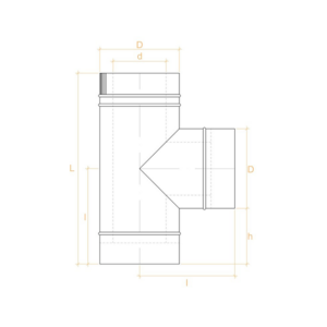 Тройник подключения 90° Нерж AISI430 0.5мм. Тройник подключения 90° Нерж AISI430 0.5мм.