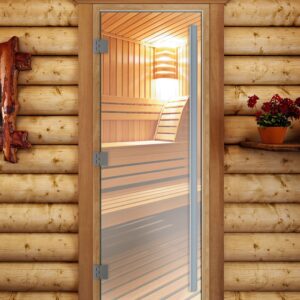 Дверь для бани стеклянная прозрачное «ПРЕСТИЖ»