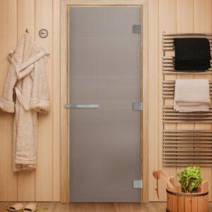 Дверь для бани стеклянная сатин «ЭТАЛОН»
